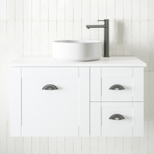 Victoria 900mm White Wall Hung Single Vanity Unit